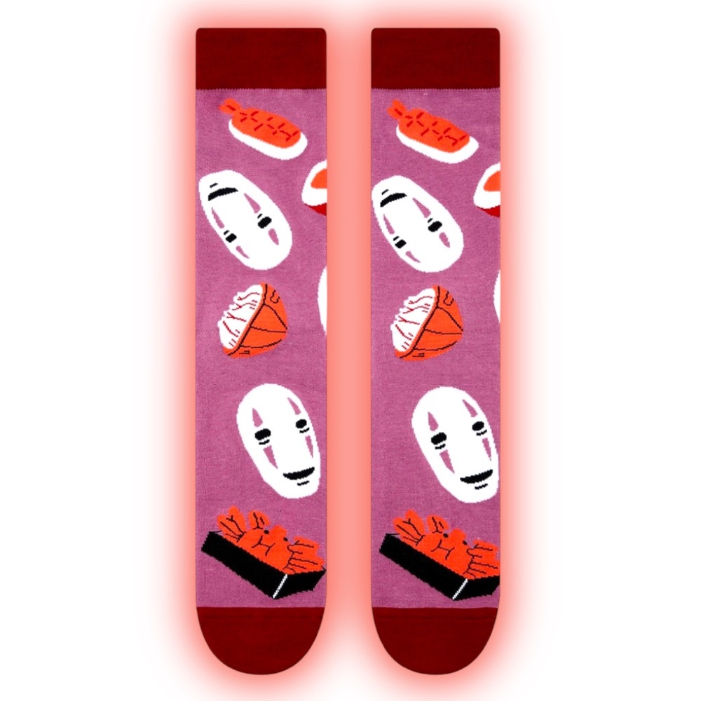 Studio Ghibli Spirited Away No-Face Food Allover Print Crew Socks